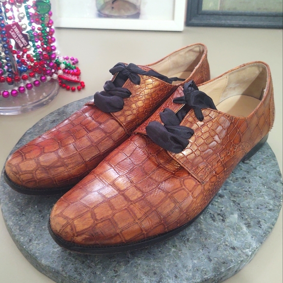 Cole Haan Breslyn Oxfords Copper Croc Sz. 8B - Picture 1 of 13